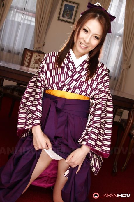 Superb japanese redheaded milf Himeki Kaede in nice skirt posing