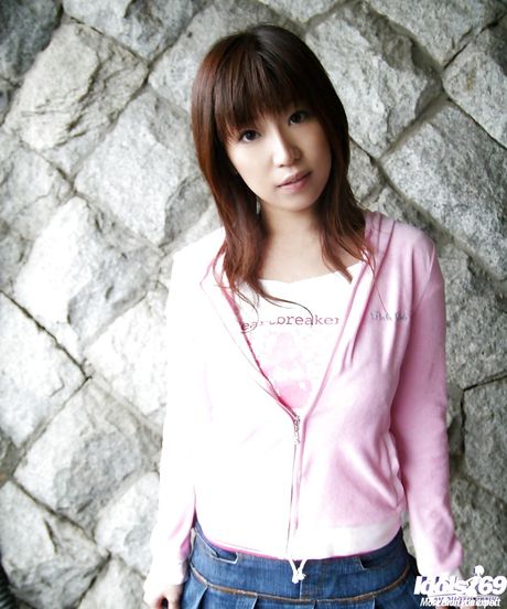 Deluxe japanese Haduki in undies revealing big tits and nice pussy outside